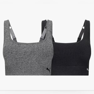 New Puma Womens Seamless Sport Bras With DryTech 2 Pack